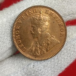 Alternative view of George V King Emperor One Quarter Anna 1930 Year Bombay Mint AUNC Condition Scare Coin