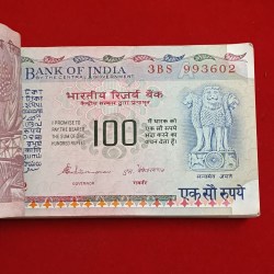 Alternative view of 100 Rs Rare Old Agriculture Cobalt Issue Full Bundle Reverse 786 Governor S.Venketraman Unc Condition 993601