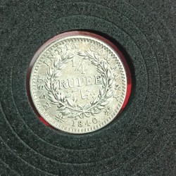 Rare Rare East India Coin Queen Victoria Silver Coin 1/4 Rupees Continuous Legend 1840 Year Bombay Mint Good Condition British Coin