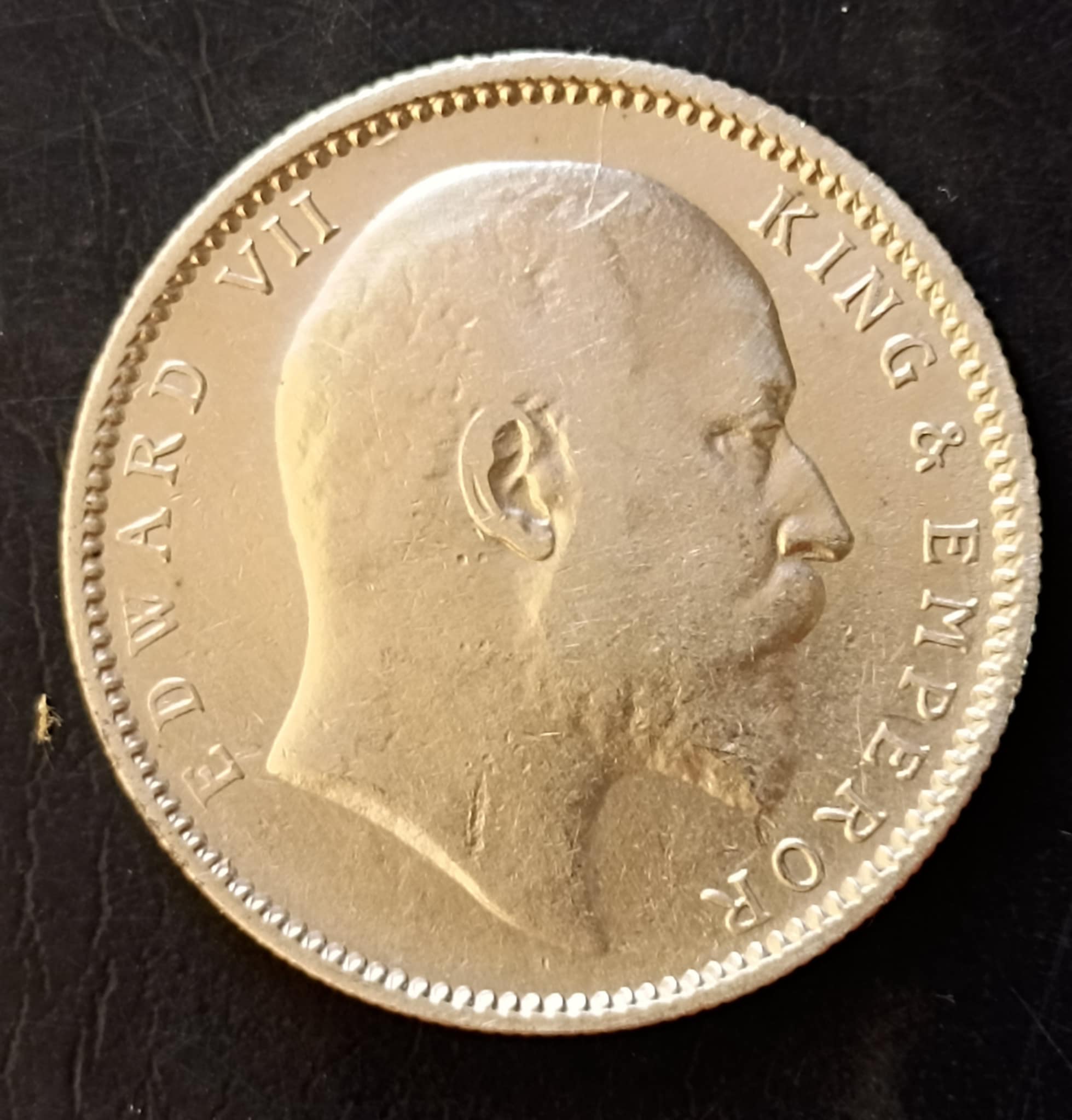 Silver British India King and emperor Edward VII Denominaton 1 ₹ Year 1907 Condition as imege Same and similar piece available