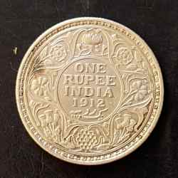 Alternative view of Silver British India King and emperor George v Denominaton 1 ₹ Excellent condition Same and similar piece available