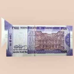 Alternative view of Rs 100 India Banknote Butterfly Extra Paper Error Unique and Rare