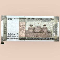 Alternative view of Rs 500 India Banknote Mini Butterfly Extra Paper Error Unique and Rare