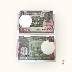 Re 1 India Banknote Error Backside Smudge Error Issue Unique and Rare