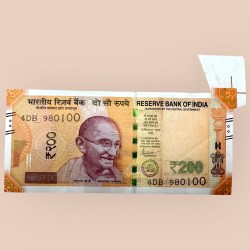 Rs 200 India Banknote Massive Butterfly Extra Paper Error Unique and Rare