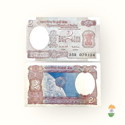 B 24 Rs 2 India Banknote Signature Series Signed By K R Puri Inset Plain 1976 Issue UNC Unique and Rare