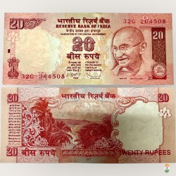 E 36 Rs 20 India Banknote Signature series Signed by D Subharao Inset F 2011 issue Unique and Rare