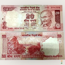 E 34 Rs 20 India Banknote Signature series Signed by D Subharao Inset Plain 2011 issue Unique and Rare