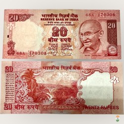 E 30 Rs 20 India Banknote Signature series Signed by D Subharao Inset R 2009 issue Unique and Rare