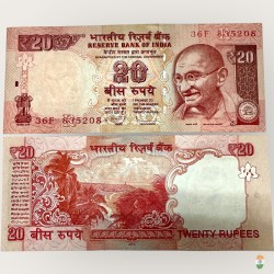 E 44 Rs 20 India Banknote Signature series Signed by D Subharao Inset R 2013 issue Unique and Rare