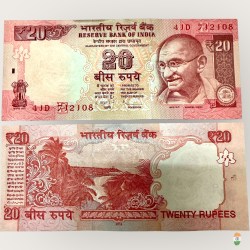 E 43 Rs 20 India Banknote Signature series Signed by D Subharao Inset E 2013 issue Unique and Rare
