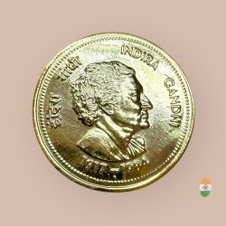 Rs 5 Indira Gandhi Coin 24 Karat Gold Plated Unique Top Top Quality Unique and Rare