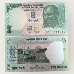 C 46 Rs 5 India Banknote Signature series Signed by D Subharao Inset R 2011 Issue Unique and Rare