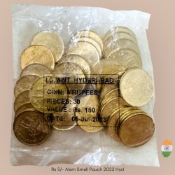 Latest 5 Rupees 2023 Hyderabad Mint 30 Coin Seal Pouch Famous AKAM Series 75 Year of Independence