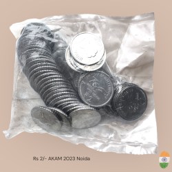 Rs 2 Rupee New Coin RBI 50 Coin 75 Year Of Independence Packet India Issue 2023 Noida Mint