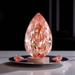 Pear Shape Lab Grown Diamond 90 cent plus Fancy Intense Pink Top Quality Top Color Very Unique and Rare Top Collectible Piece