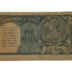 British India ONE RUPEE Year 1935 Sign J.W KELLY King GEORGE-V **RARE** Collectable Grade.