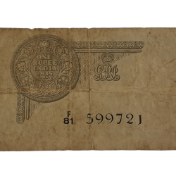 Alternative view of British India ONE RUPEE Year 1935 Sign J.W KELLY King GEORGE-V **RARE** Collectable Grade.