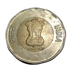 Alternative view of 20 Rupees Bi-Metal Year 2023 Azadi ka Amrit Mohotsav MISALIGNED DIE SHIFT "MAD" Error **SCARE** High Collectable Grade.