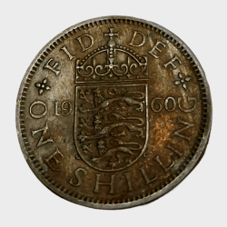 UNITED KINGDOM Cu/Ni ONE SHILLING Year 1960 Queen ELIZABETH-II **SCARE** High Collectable Grade.
