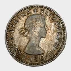 Alternative view of UNITED KINGDOM Cu/Ni ONE SHILLING Year 1960 Queen ELIZABETH-II **SCARE** High Collectable Grade.