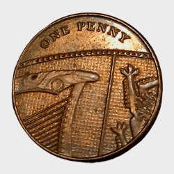 UNITED KINGDOM GREAT BRITAIN Copper Platted ONE PENNY Year 2014 Queen ELIZABETH-II in High Collectable Grade.