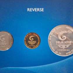 Alternative view of XIX COMMONWEALTH GAMES DELHI -2010 RARE 3 COINS (PROOF SET) KOLKATA MINT