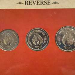 Alternative view of INDIA TOURISM YEAR-1991 RARE 3 COINS (UNC SET) BOMBAY MINT