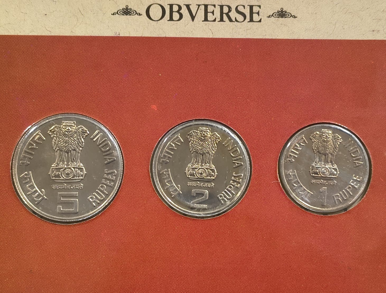 INDIA TOURISM YEAR-1991 RARE 3 COINS (UNC SET) BOMBAY MINT - Image 3
