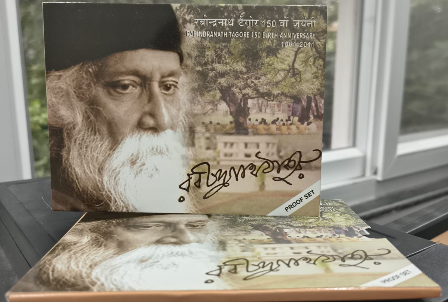 RABINDRANATH TAGORE 150 BIRTH ANNIVERSARY 1861-2011 RARE 2 COINS ( PROOF SET ) KOLKATA MINT