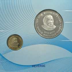 Alternative view of MOTHER TERESA BIRTH CENTENARY 1910-2010 RARE 2 COINS ( UNC SET ) KOLKATA MINT