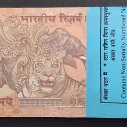 Alternative view of 10 RUPEES 2013 STAR⭐ 01F GOVERNOR D.SUBBARAO RARE 100 NOTES SERIAL PACKET