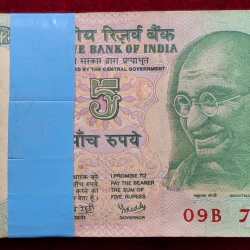 5 RUPEES GANDHI GOVERNOR Y.B.REDDY RARE ( 99 NOTE) SERIAL PACKET WITH FANCY NUMBER ENDING 786