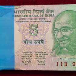 5 Rupees Gandhi Governor Y.b.reddy Rare Serial Packet