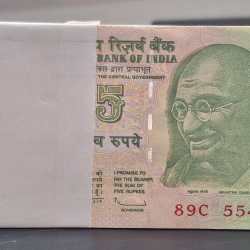 5 Rupees Gandhi Governor D.Subbarao Rare ( 100 Note) Serial Packet with Doubling Number 554554