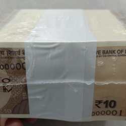 000001 lower number 2025 pack rim 10 Rupees RBI Governor Sanjay Malhotra Sealed 1000 note pack rim