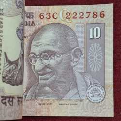 Alternative view of 10 RUPEES GOVERNOR BIMAL JALAN ( Q INSERT ) RARE SERIAL PACKET WITH FANCY NUMBER 222786+222722