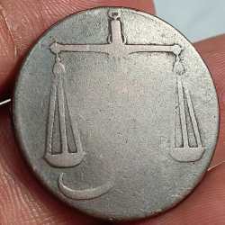 Alternative view of Bombay Presidency British India 1791 Value 1½ Paisa (3⁄128) Weigh 9.71 g Extermaly rare coin # A-443