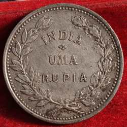 Alternative view of India, Portuguese 1912 1 Rupia - Republic Lisboa mint Silver (.917) Weight 11.66 g Extermaly rare coin # A-456