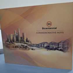 Alternative view of Singapore 20 Dollars Singapore Bicentennial Commemorative issue Bicentennial of Singapore (1819 - 2019) with mint pack Polymer folder Issue