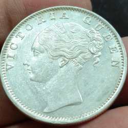 1 RUPEES 1840 VICTORIA QUEEN CONTINUOUS LEGEND RARE EAST INDIA COMPANY GEM UNC SILVER COIN # A-1200