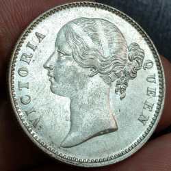 1 RUPEES 1840 VICTORIA QUEEN LEGEND RARE EAST INDIA COMPANY UNC SILVER COIN # A-1201