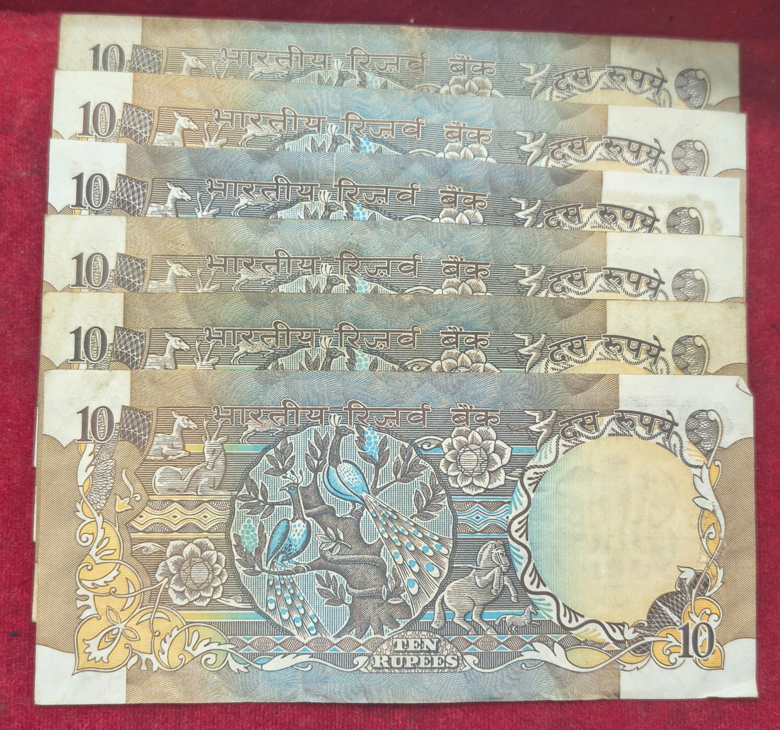 10 RUPEES PEACOCK SIX DIFFRENT GOVERNER LOWEST PRICE SET - Image 2