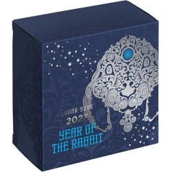 YEAR OF THE RABBIT Lunar Year 1/2 Oz Silver Coin 2 Cedis Ghana 2023 beautiful set