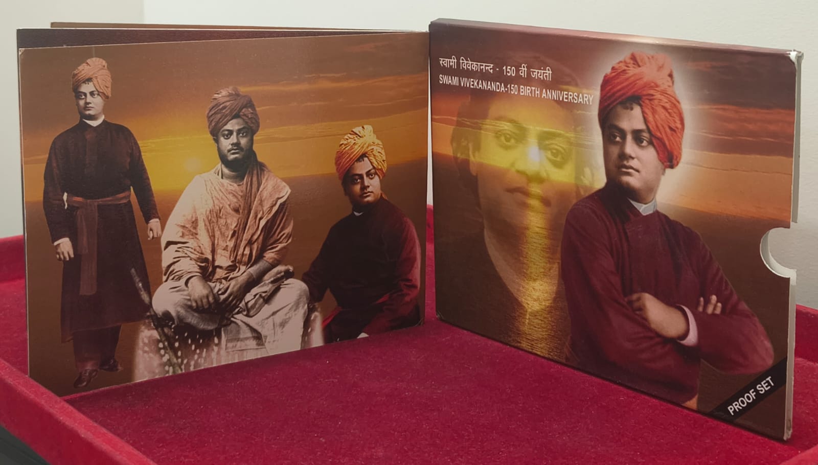 SWAMI VIVEKANANDA -150 BIRTH ANNIVERSARY KOLKATA MINT RARE 2 COINS ((PROOF SET)) - Image 4