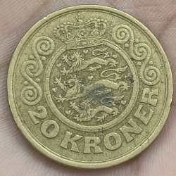 Danemark 20 kroner 1990 RARE COIN # A-470