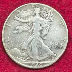 United States ½ Dollar 1940 "Walking Liberty Half Dollar RARE COIN # A-487