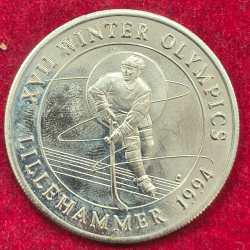 › British Overseas Territories › Turks and Caicos Islands 5 Crowns 1994 - Elizabeth II Hockey UNC RARE COIN # A-491