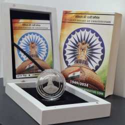 75th Anniversary Of Constitution 2024 (Denomination of `75) UNC -Wooden Packing