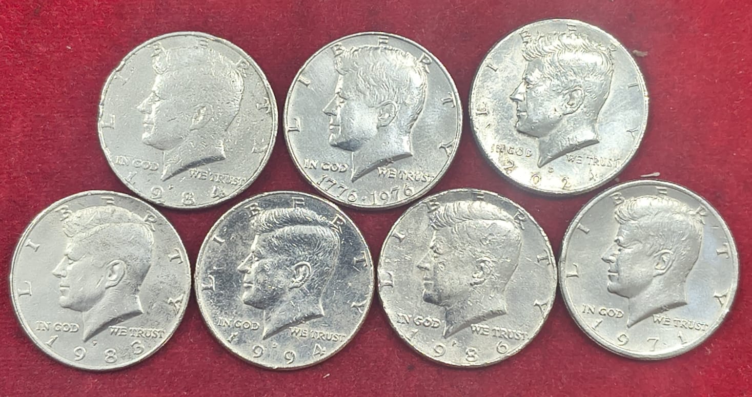 7 DIFFERENT DATE AMERICA 1/2 DOLLAR KENNEDY RARE SET # A-502 - Image 2